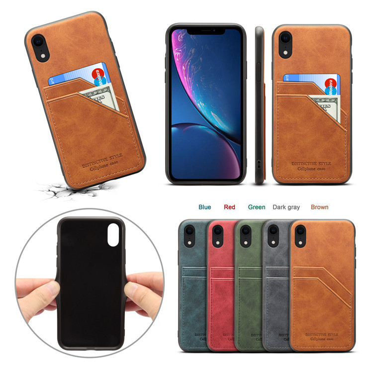 2026iPhoneXR手机壳i7小牛皮纹皮套苹果XSMax后盖插卡8手机保护套