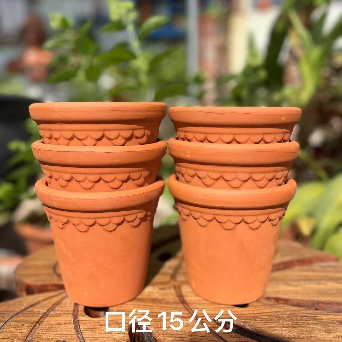 红陶盆锡耶纳透气不闷根适合各种草花球根等植物陶土烧制简约耐看