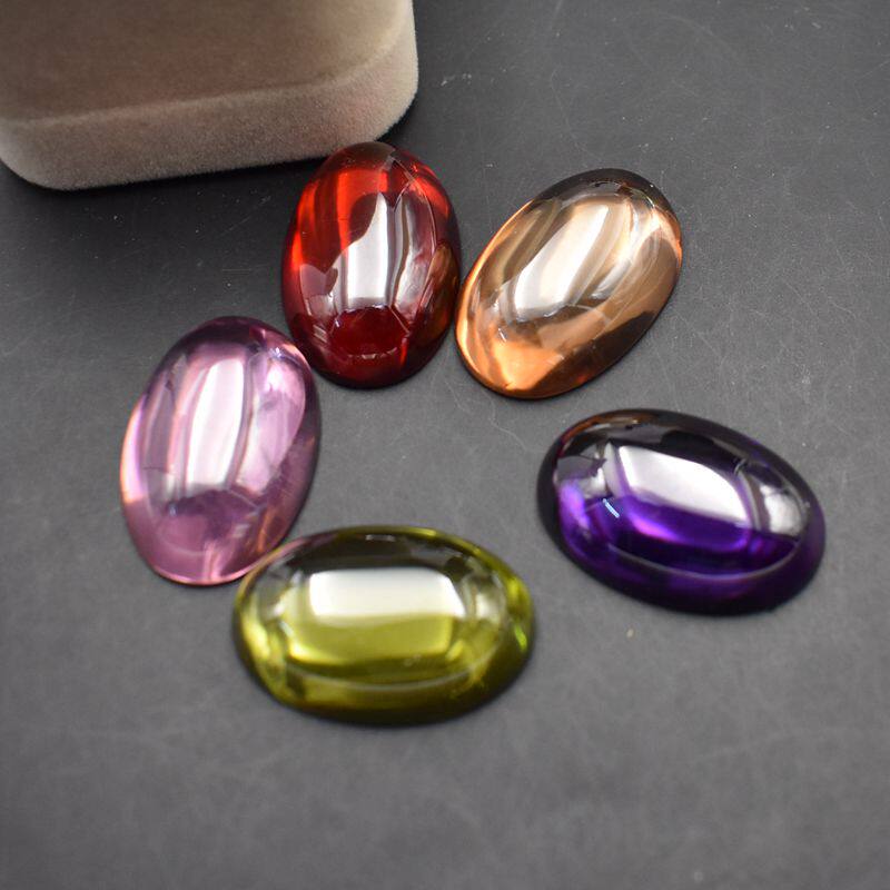 20mmX30mm椭圆形大戒面宝石裸石红刚玉蛋面椭圆素面光面平底石头