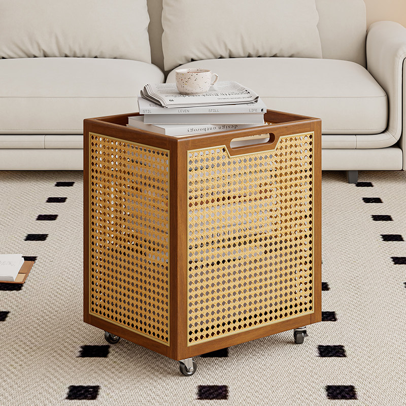 脏衣篓实木家用中古脏衣篮可移动藤编收纳筐瑜伽垫健身器材收纳桶,住宅家具,衣箱,淘宝优惠券,粉丝福利购,淘宝优惠卷