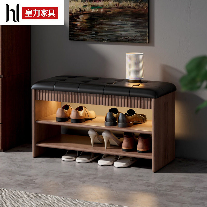 实木换鞋凳门口家用带灯长条凳入户门穿鞋凳子中古客厅简约沙发凳