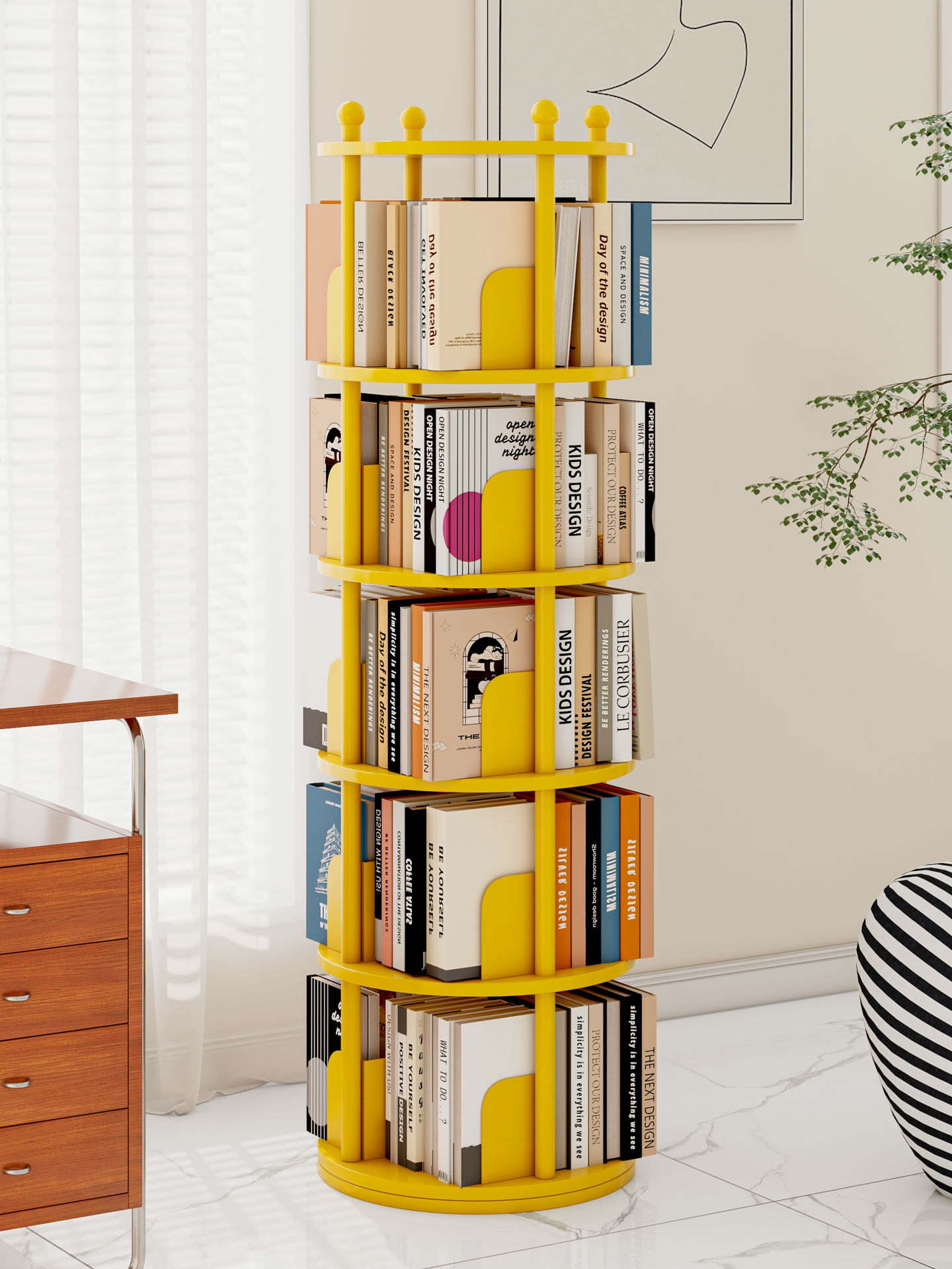 书架落地置物架旋转儿童绘本架简易移动立架分层隔板学生多层书柜,住宅家具,旋转书架,淘宝优惠券,粉丝福利购,淘宝优惠卷