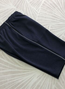 短裤夏季外穿校服裤中小学生一条杠藏蓝色反光条五分裤定制灰条边