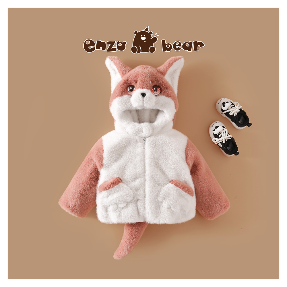 Enzo Bear 尼克 亲子高定款连帽加绒加厚小狐狸毛毛外套 EZD2422