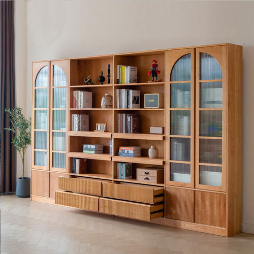 黑胡桃木多功能储物收纳书柜书架