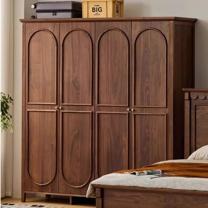 铭瑞木业黑胡桃木多功能衣柜