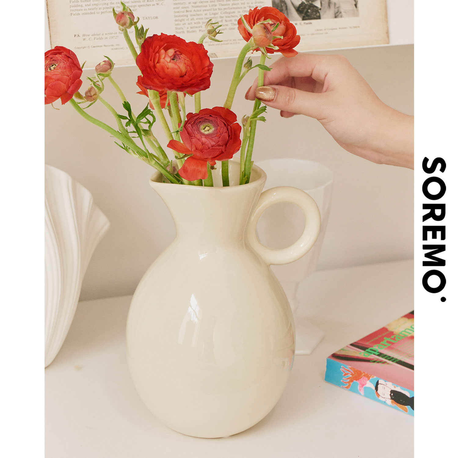 SOREMO奶油风古典花瓶