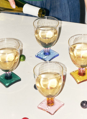 SOREMO 原创方糖杯酒杯彩色玻璃杯生日礼物送礼设计感水杯饮料杯