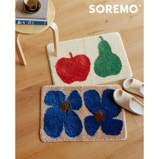 SOREMO 中古地垫簇绒浴室垫浴室吸水脚垫床边毯门口垫子家用
