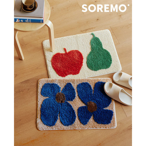 SOREMO 中古地垫簇绒浴室垫浴室吸水脚垫床边毯门口垫子家用