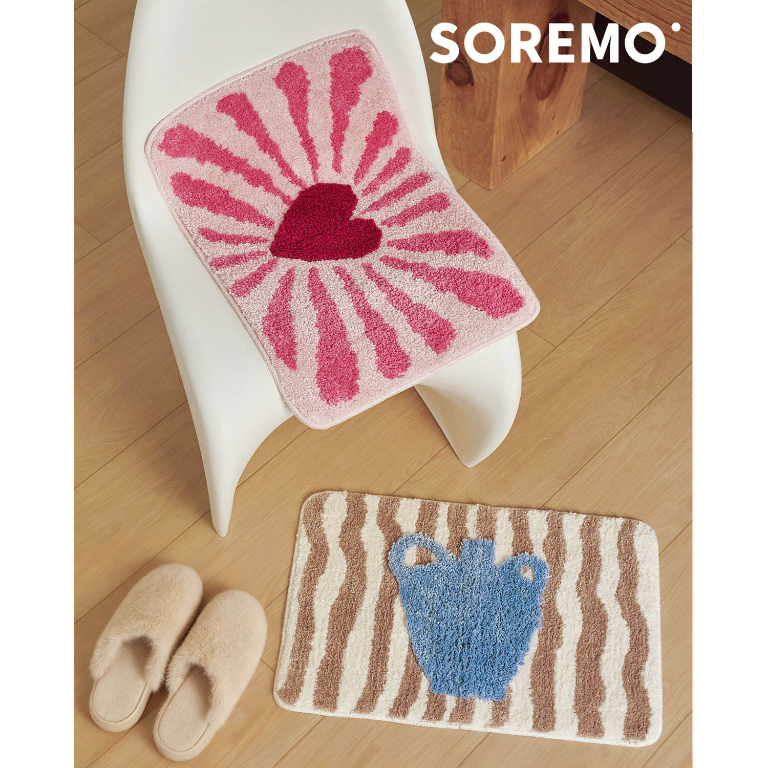 SOREMO 原创地垫插画中古风浴室垫吸水防家用脚垫浴室滑门口簇绒