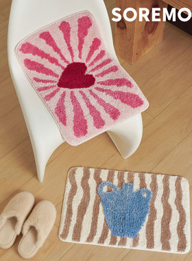 SOREMO 原创地垫插画中古风浴室垫吸水防家用脚垫浴室滑门口簇绒