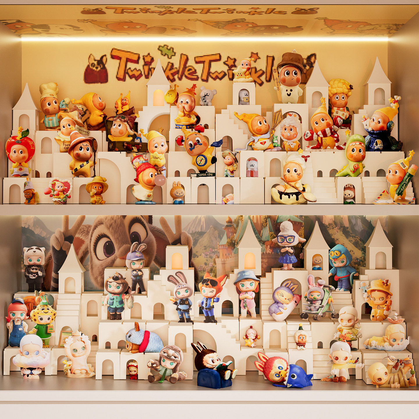 带灯模块化盲盒手办收纳架