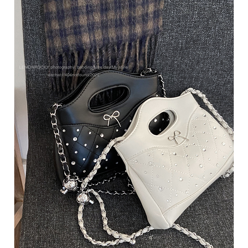 法式小众质感手提包小拎包女2025新款菱格小方包时尚链条斜挎包