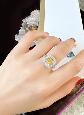 简约彩宝戒指女开口ins轻奢冷淡风高级感镶嵌满钻黄金锆直播热卖