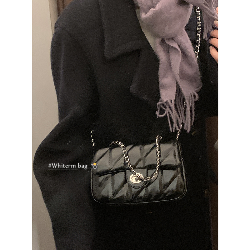 韩版时尚小香风女士包包2025新款简约菱格链条包单肩斜挎小方包
