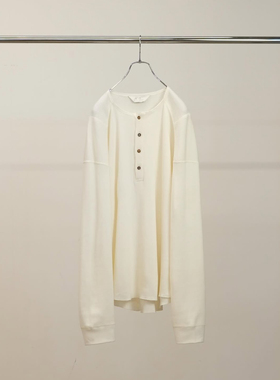 【代购】ANCELLM 26ss Henley ls 羊绒混纺亨利领长袖T恤