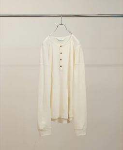 【代购】ANCELLM 26ss Henley ls 羊绒混纺亨利领长袖T恤