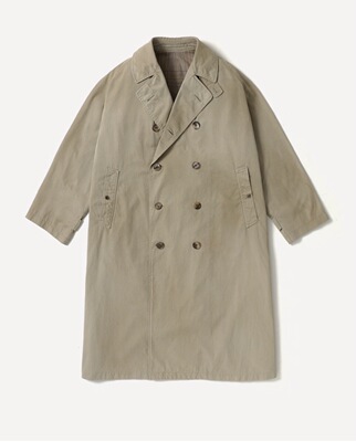 春夏新款复古污渍做旧战壕大衣