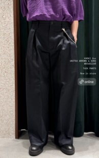 for pants 代购 丝光棉打褶阔腿西裤 Tuck KHOKI 26ss sons