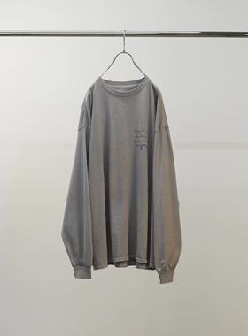 【代购】ANCELLM 25aw Massage ls t-shirt 染色破坏做旧长袖T恤