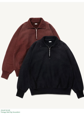 【代购】APRESSE 25aw Half zip sweatshirt 水洗复古半拉链卫衣