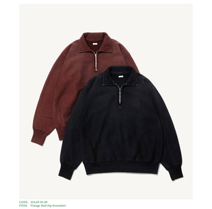 25aw APRESSE Half zip 水洗复古半拉链卫衣 sweatshirt 代购