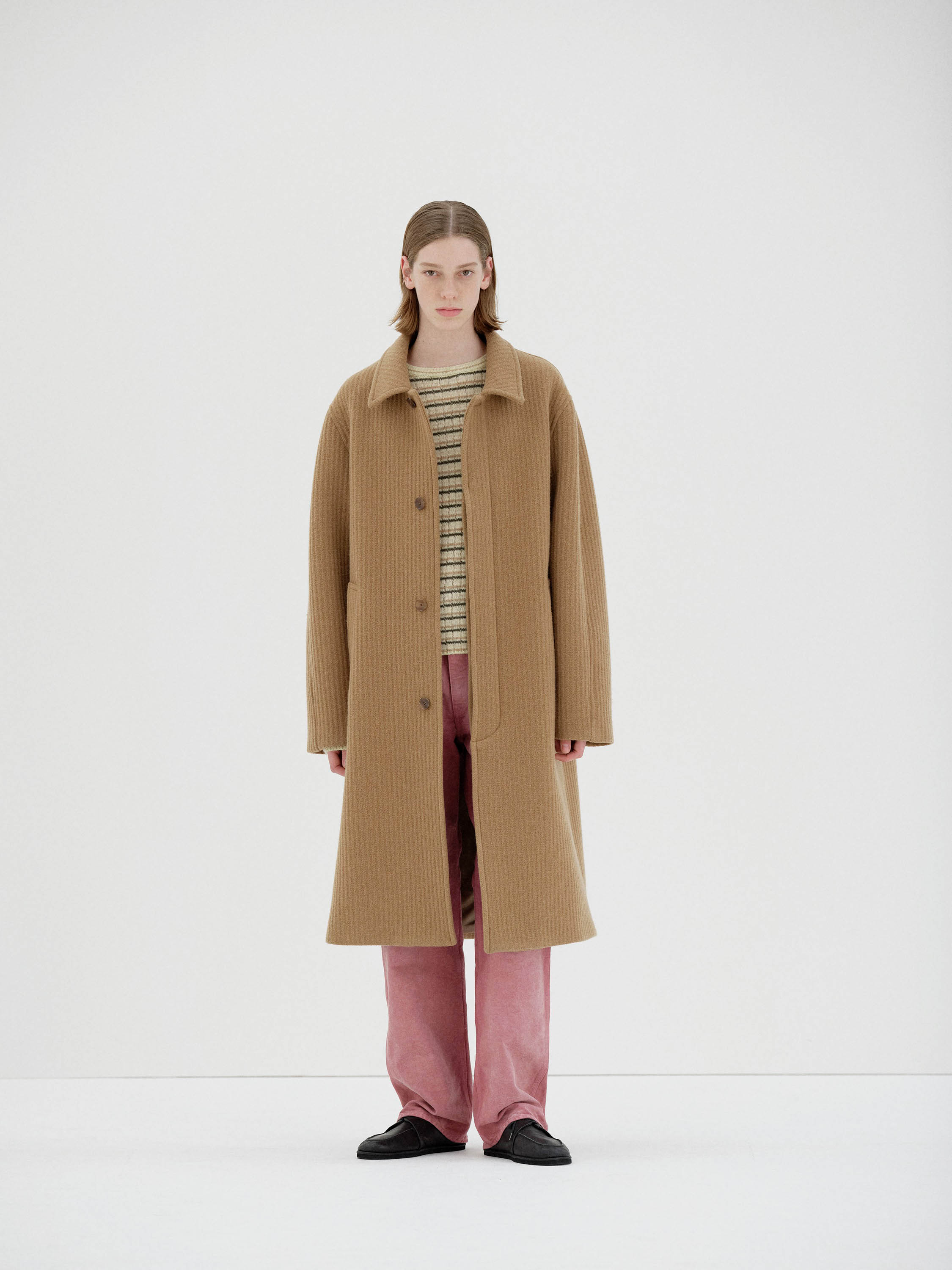 秋冬新款海绵蓬松羊毛折领风衣