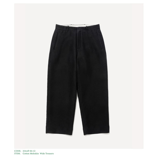 代购 trousers APRESSE wide 全棉鼹鼠皮宽松休闲裤 25aw