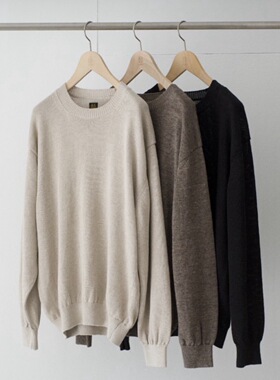 【代购】BATONER 26ss Linen crew neck 高支水洗亚麻圆领针织衫