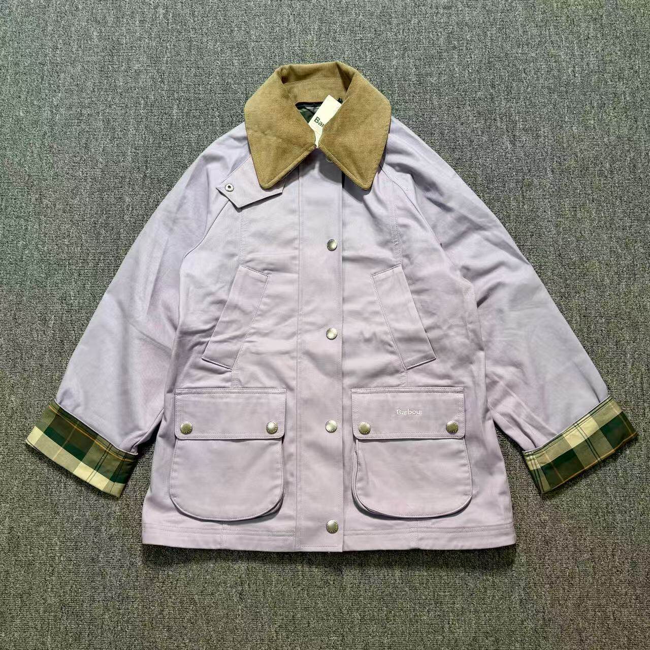 【现货】BARBOUR 26ss Beadnell 中长款桃绒皮复古猎装夹克