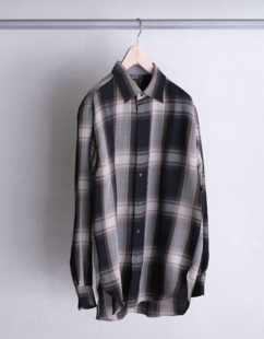 【代购】BATONER 26aw Omber check shirts 羊毛真丝羊绒格纹衬衫