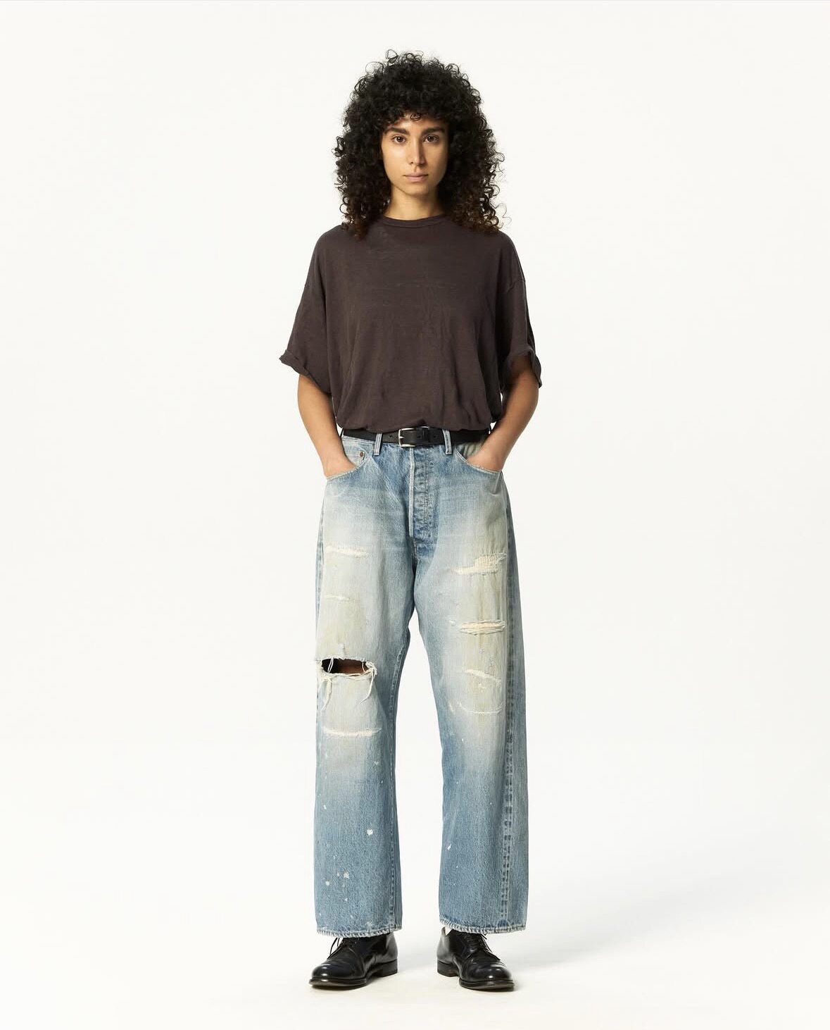 【代购】HERILL 26ss Repair denim 刀割破坏水洗牛仔裤