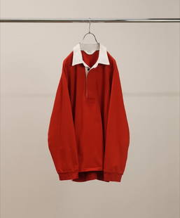 【代购】ANCELLM 26ss Rugby shirt 撞色领复古橄榄球长袖T恤
