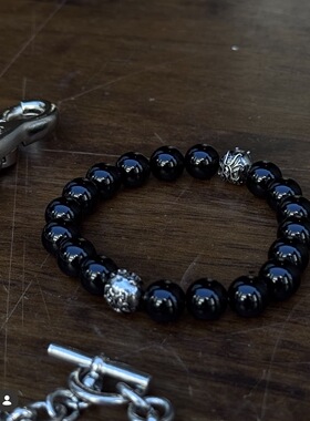 KAMIYA 26aw Stone bracelet 球型黑曜石手链