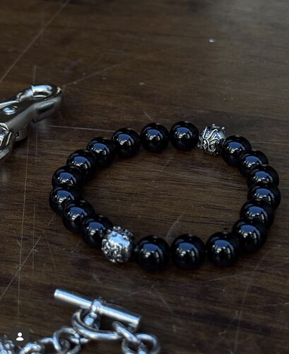 KAMIYA 26aw Stone bracelet 球型黑曜石手链