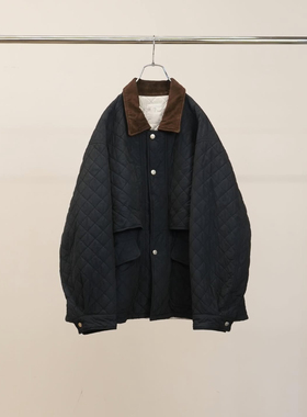 【代购】ANCELLM 26ss Nylon quilting jacket菱格纹薄棉复古夹克