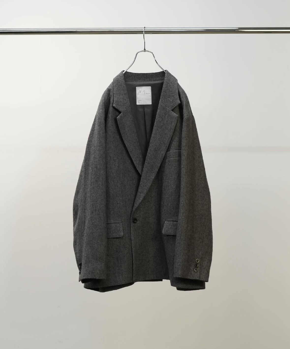 【代购】ANCELLM 25aw Tailored jacket羊毛亚麻混纺廓形西装夹克