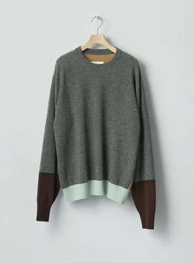 【代购】SSSTEIN 26ss Knit color block LS 澳美羊毛撞色针织衫
