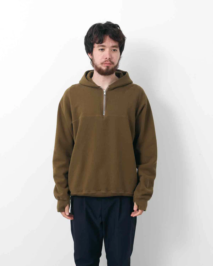 秋冬新款棉质宽松半拉连套头帽衫
