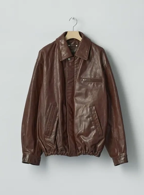 【代购】SSSTEIN 26ss Vintage zip jacket 复古做旧牛皮拉链夹克