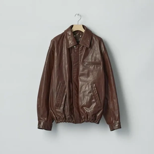 26ss SSSTEIN Vintage zip 复古做旧牛皮拉链夹克 jacket 代购