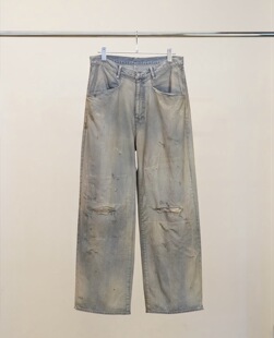 06Aging 代购 ANCELLM26ss 10oz轻量水洗破坏宽松牛仔裤 typeA