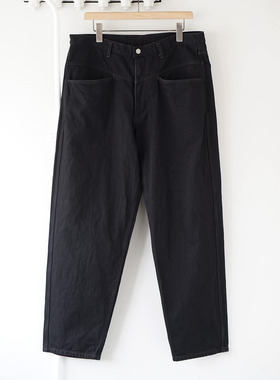 【代购】COMOLI 25aw Blackdenim Tapered pant 黑色牛仔锥形裤