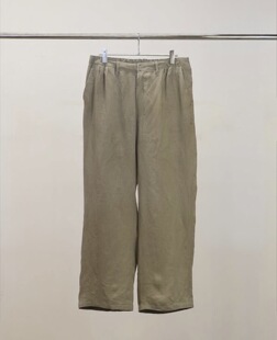 【代购】ANCELLM 26ss Linen tuck slacks 亚麻打褶宽松直筒西裤