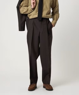 【代购】STEVEN ALAN 25aw 1P Slacks 羊毛牛津布单褶小脚西裤