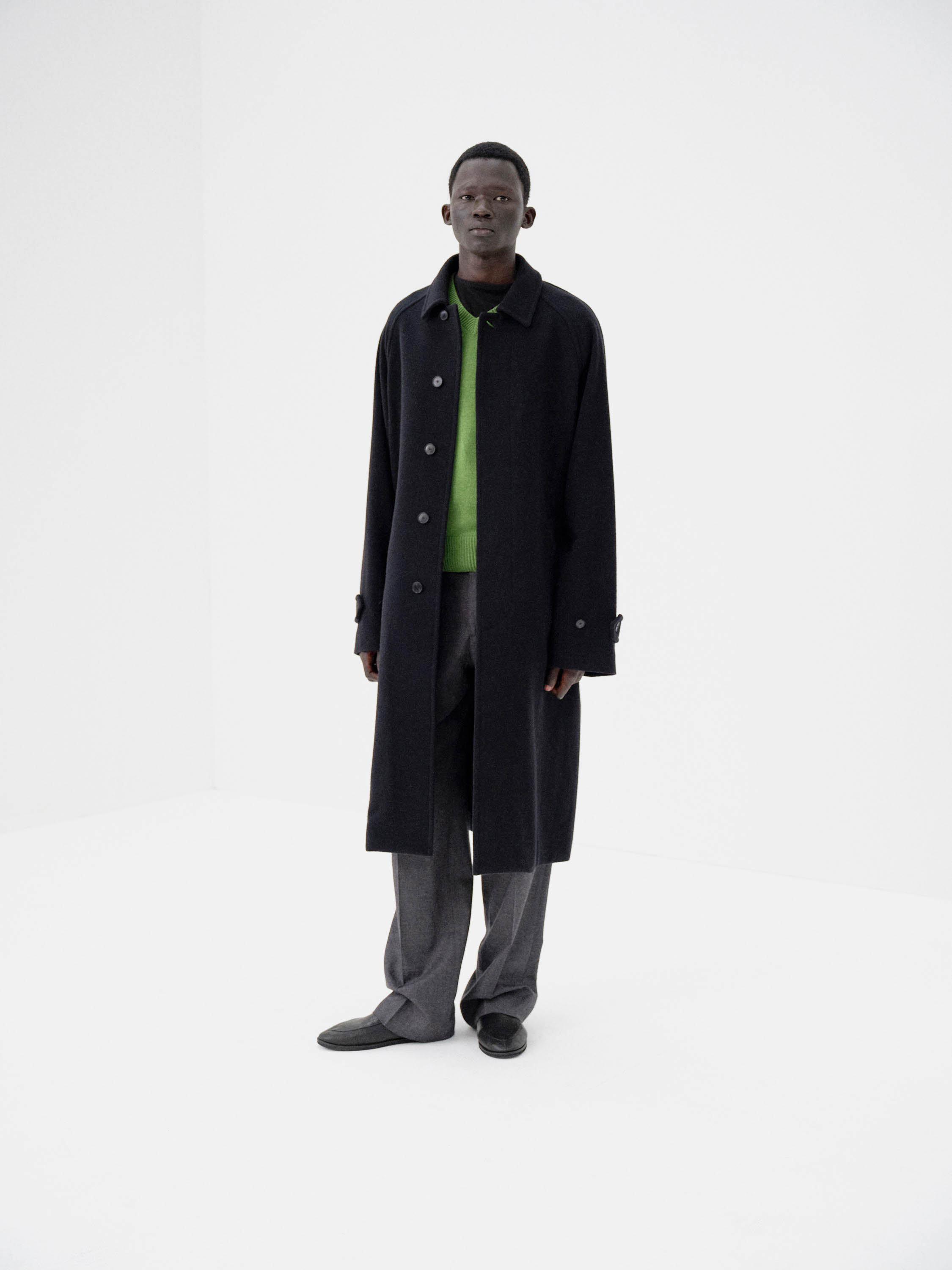 秋冬新款澳洲羊毛折领风衣夹克