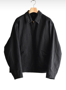 【代购】COMOLI 26ss Zip short jacket 定番黑色牛仔布拉链夹克