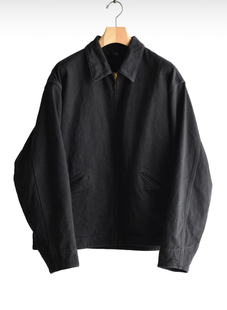 【代购】COMOLI 26ss Zip short jacket 定番黑色牛仔布拉链夹克