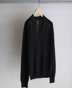 【代购】BATONER 25aw Ramie wool skipper 苎麻羊毛船长领T恤